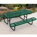 Ultra Site 6' Green Heavy-Duty Rectangular Diamond Table 72'' x 64 13/16'' x 30 5/16'' 38A158V6GN